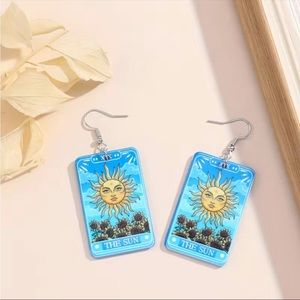 🔥The Sun Tarot Dangle Earrings DOUBLE SIDED NWT